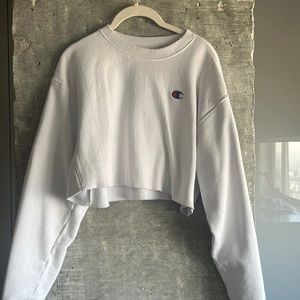 Champion crop white sweatshirt